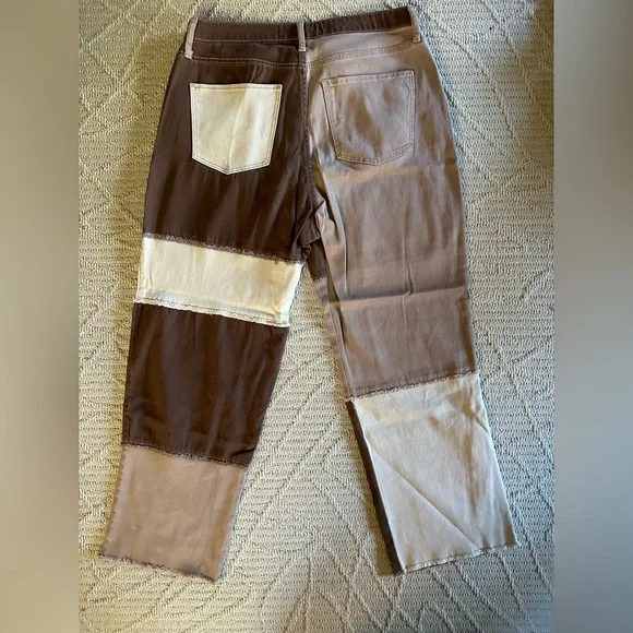 hollister patchwork straight leg jeans - Picture 2 of 3